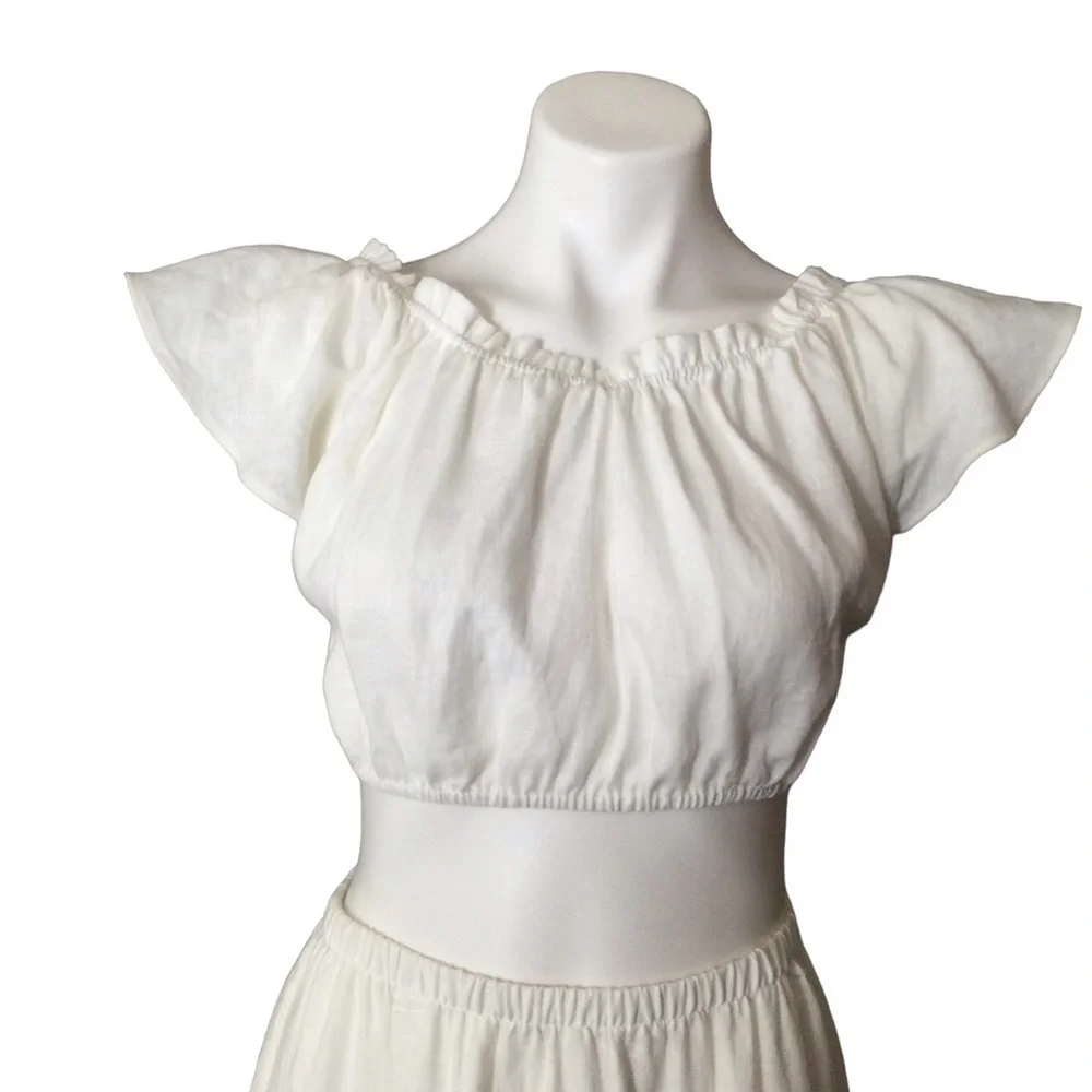 Reformation Brontë Two Piece‎ Linen Midi Skirt Set Nwot